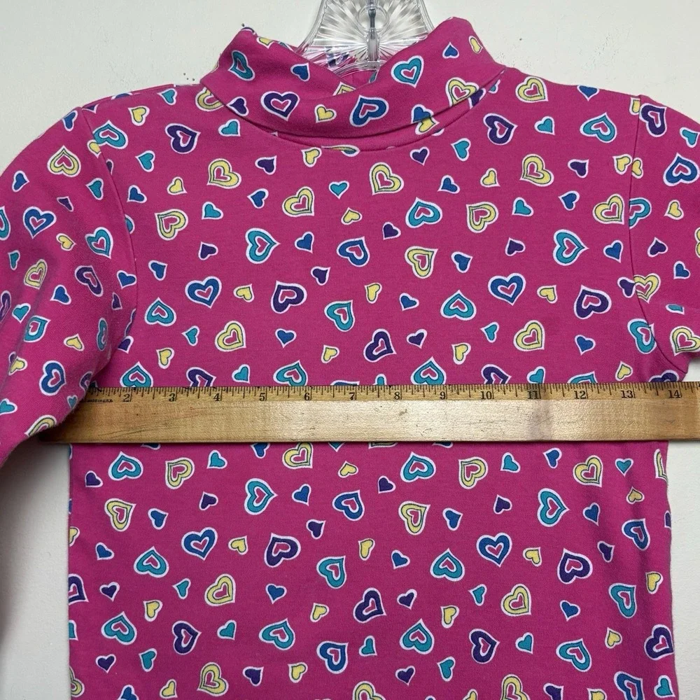 VTG Gymboree Heart Print Turtleneck Long Sleeve Shirt 100% Cotton Large 3T-4T